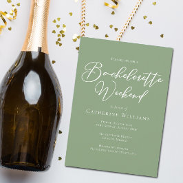 Invitación Sage Green Bachelorette Weekend Minimalista