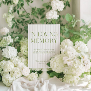 Invitación Sage Green & Beige Boda En El Rótulo De La Memoria