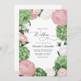Invitación Sage Green, Blush & White Floral Wedding