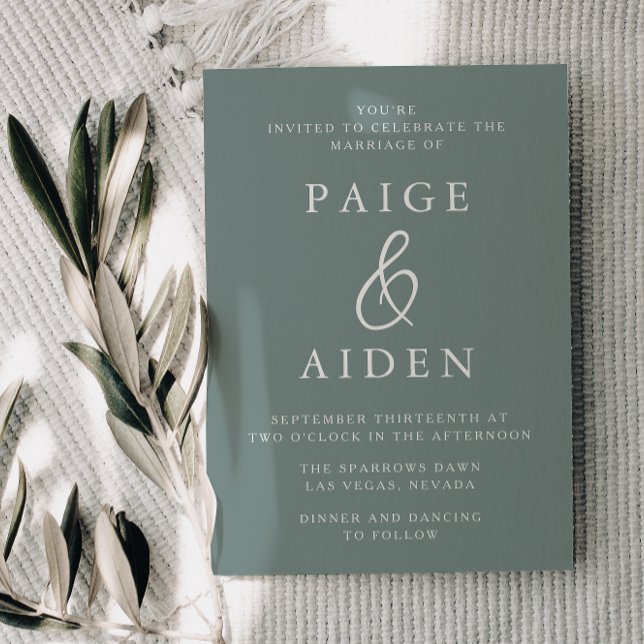 Invitación Sage Green Boda: Un moderno (Subido por el creador)