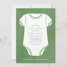 Sage Green Bodysuit Baby Shower Minimalista