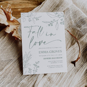 Invitación Sage Green Bridal Shower cae en amor por invitació