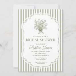 Invitación Sage Green Bridal Shower Invitation Template Boho