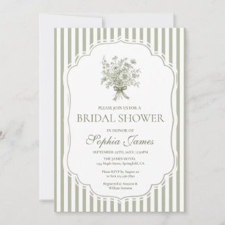 Invitación Sage Green Bridal Shower Invitation Template Boho