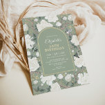 Invitación Sage Green Chinoiserie Floral Women 50 cumpleaños<br><div class="desc">Este diseño de inspiración chinoiserie presenta elegantes flores botánicas,  pájaros y vegetación en verde sabio y blanco roto. Personalice la invitación con sus detalles y si desea reorganizar el estilo y la ubicación del texto,  pulse el botón "Haga clic para más personalizares".</div>