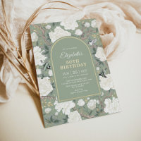 Sage Green Chinoiserie Floral Women 50 cumpleaños