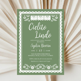 Invitación Sage Green Cielito Lindo Talavera Baby Shower