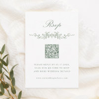 Sage Green Clásico de Francia Boda floral RSVP