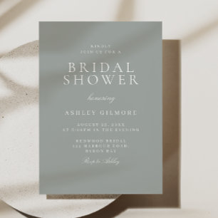 Invitación Sage Green Classic Minimal moderno ducha de novia