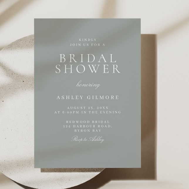 Invitación Sage Green Classic Minimal moderno ducha de novia (Subido por el creador)