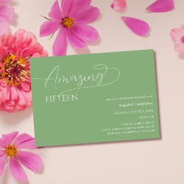 Invitación sage green classic minimalista quinceañera