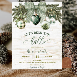 Invitación Sage Green Coquette Rustic Winter Bridal Shower