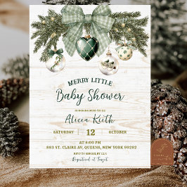 Invitación Sage Green Country Rustic Winter Baby Shower