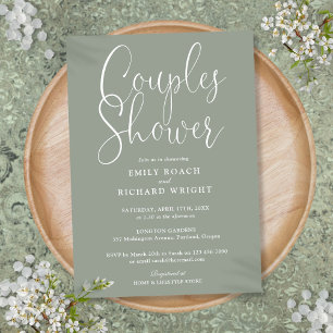 Invitación Sage Green Couples Bridal Weddal Weddal Shower