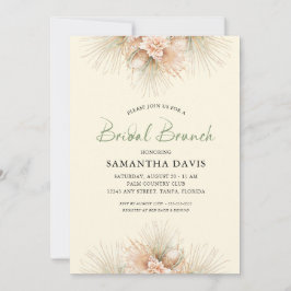 Invitación Sage Green Dried Palms Boho Bridal Brunch