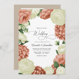 Invitación Sage Green, Dusty Peach & Ivory Floral Wedding