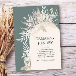 Invitación Sage Green Elegant Botanic Arch Boda