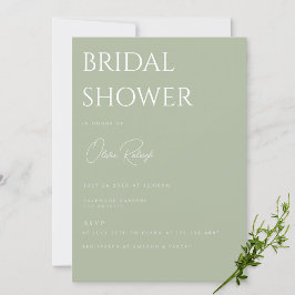 Invitación Sage Green Elegant Bridal Shower