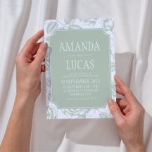 Sage Green Elegant Chinoiserie Boda