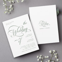 Sage Green Elegant Classy Calligraphy Boda