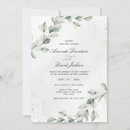 Invitación Sage Green Elegant Eucalyptus Boda Botánico