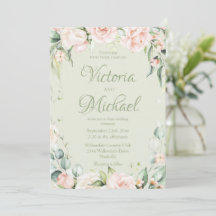 Sage Green Elegant Floral Boda
