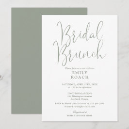 Invitación Sage Green Elegant Script Bridal Bunch Shower