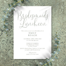 Invitación Sage Green Elegant Script Bridesmaids Luncheon