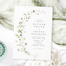 Invitación Sage Green Elegant Wildflower Rustic Boho Boda