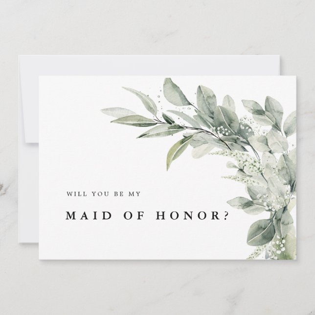 Invitación Sage Green Eucalyptus (Anverso)