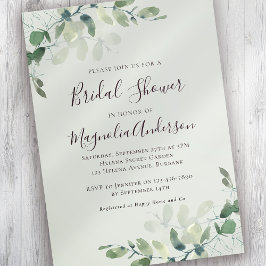 Invitación Sage Green Eucalyptus Bridal Shower