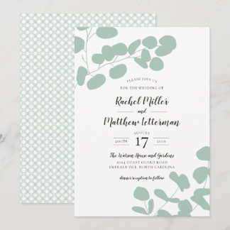 Invitación Sage Green Eucalyptus Greeneration Boda