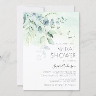 Invitación Sage Green Eucalyptus Greeneration Bridal Shower