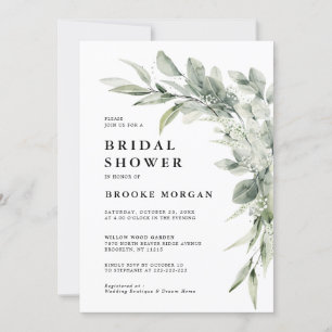 Invitación Sage Green Eucalyptus Minimalista Bridal Shower In