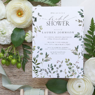 Invitación Sage Green Eucalyptus Watercolor Bridal Shower