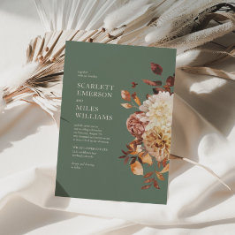 Invitación Sage Green Fall Moderno Terracotta Boda Floral