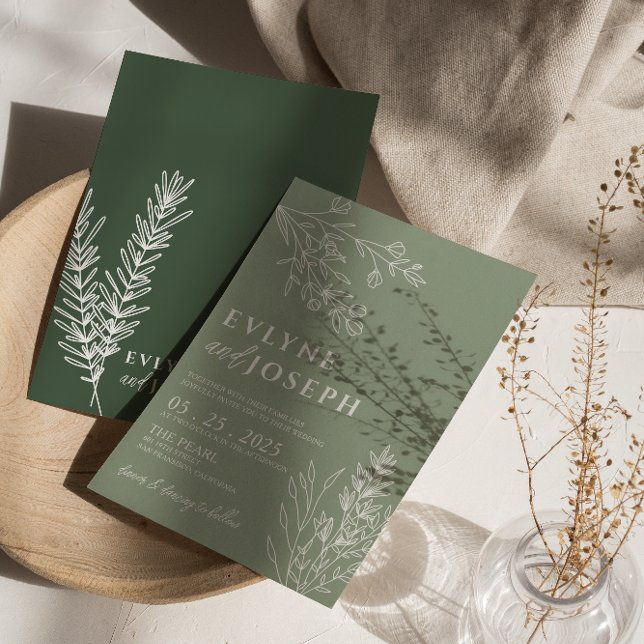 Invitación Sage Green Floral Boho Boda Botánico Moderno (Subido por el creador)