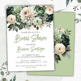 Invitación Sage Green Floral Bridal Shower