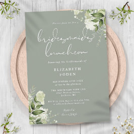 Invitación Sage Green Floral Bridesmaids Luncheon