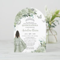Sage Green Floral Brown Chica Quinceañera XV Arco