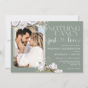 Invitación Sage Green Floral Casual Boda solo ama