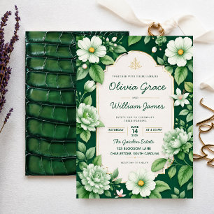 Invitación Sage Green Floral Elegant Botanical Garden
