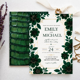 Invitación Sage Green Floral Elegant Botanical Greenery Gold