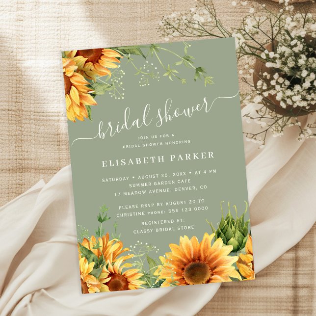 Invitación Sage green floral garden bridal shower (Subido por el creador)