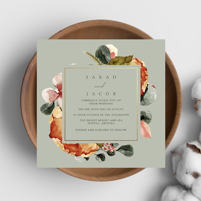 Invitación Sage Green Floral Garden Wedding (Subido por el creador)
