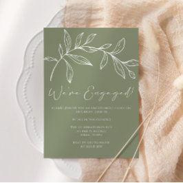 Invitación Sage Green Flowers Boho Engagement Party