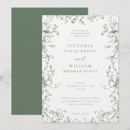 Invitación Sage Green Garden Boda Floral