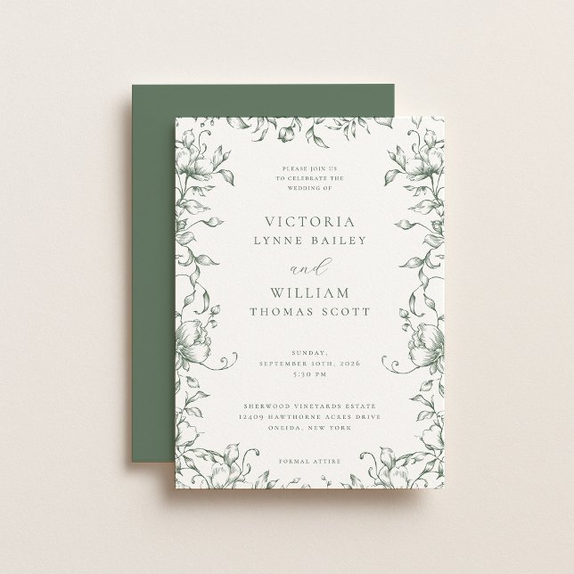 Invitación Sage Green Garden Boda Floral (Subido por el creador)