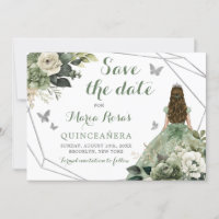 Sage Green Geometric Princess Quinceañera Floral