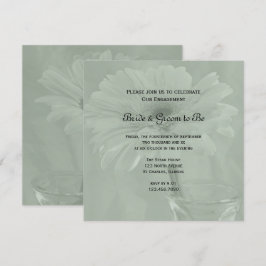 Invitación Sage Green Gerber Daisy Engagement Party
